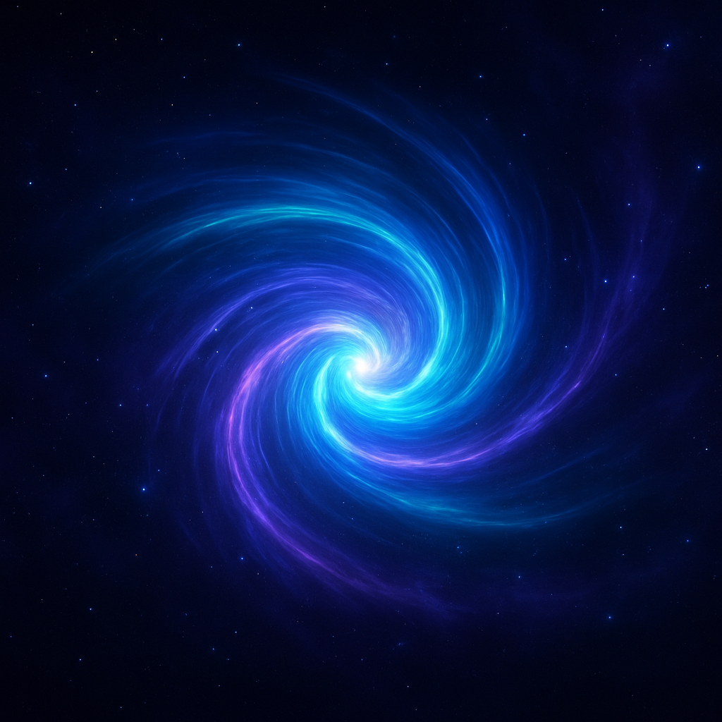 Futuristinen spiraalikuvio - turkoosi, sininen ja lila Futuristinen spiraali turkoosilla ja sinisellä, mukana hieman lilaa